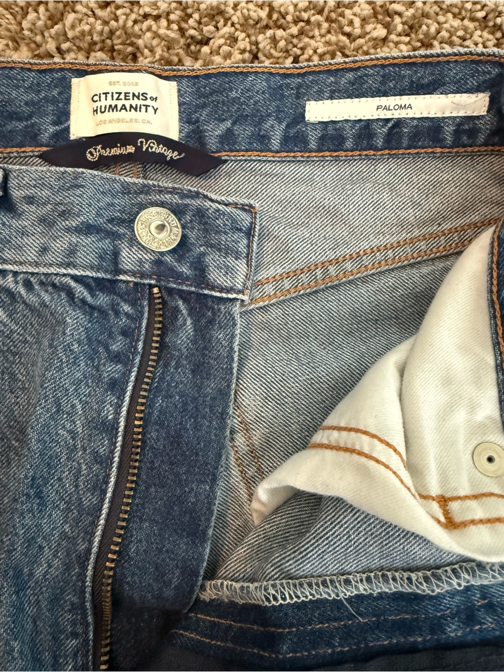 Citizens Of Humanity Paloma Medium Blue Baggy Wide-Leg High-Rise Jeans sz 24 - Picture 5 of 16